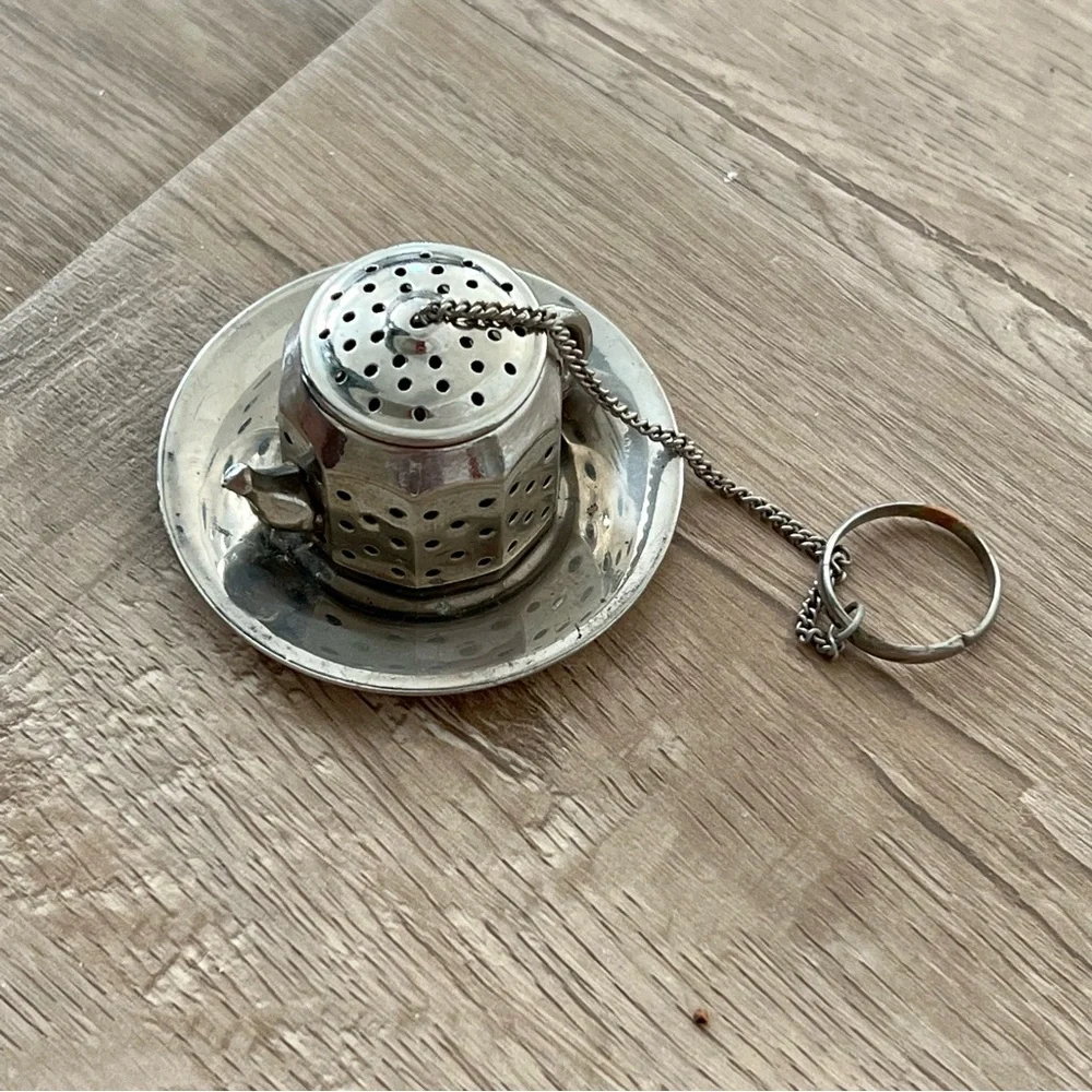Vintage Japan Small Metal Tea Infuser Strainer Kettle Pot Mini‎ Miniature Teapot